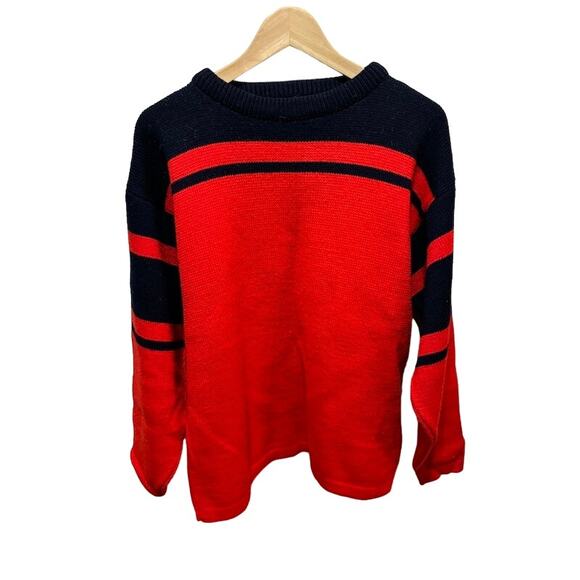 Vintage Ski-Moto Sweater Sportswear by Peerless Ski Wool Red Black. Mens medium - Picture 2 of 6